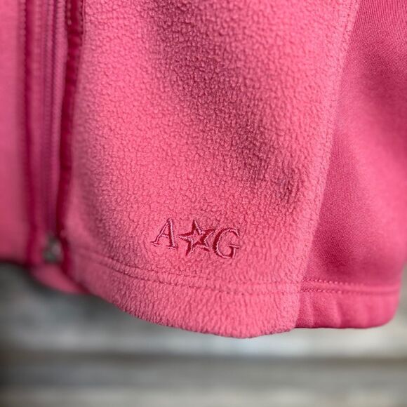 American Girl Pink Red Fleece Fall Winter Zipper Vest Girls 6 great preworn cond - Picture 6 of 10